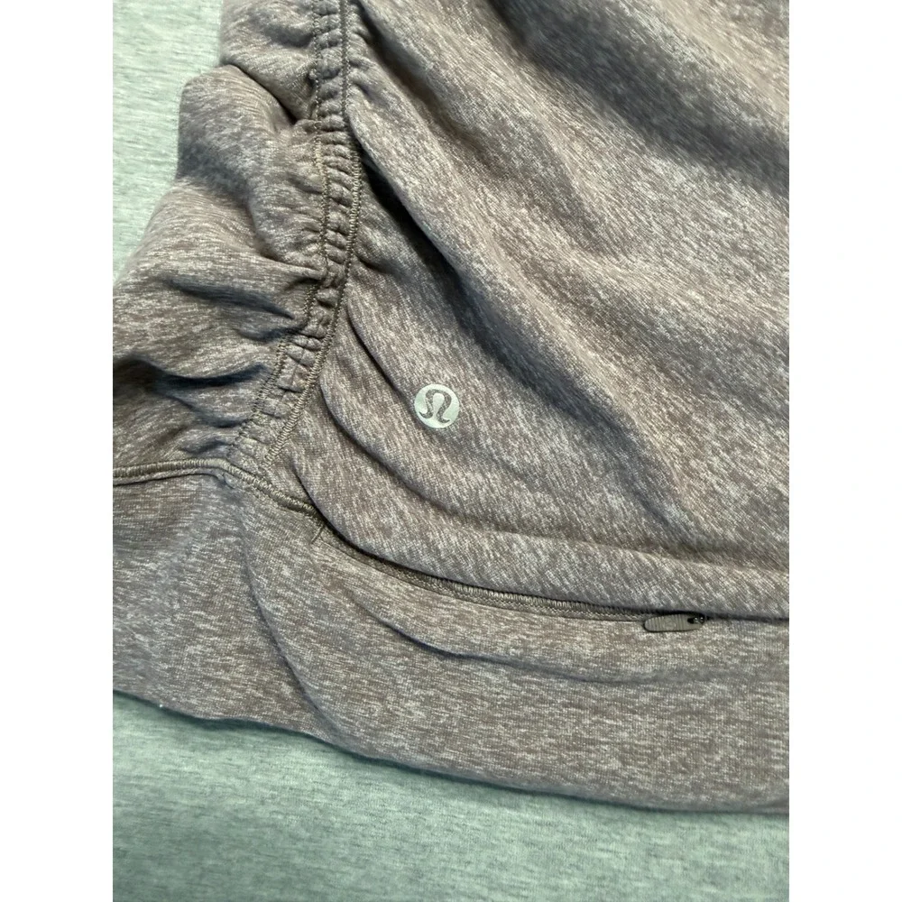 Lululemon Heathered Lunar Rock Ruched back & side cypress kiss 1/2 Zip Jacket 12